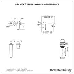 Vòi gắn tường KOHLER K-25106T-B4-CP