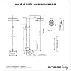 Sen cây nóng lạnh KOHLER K-26245T-4-CP
