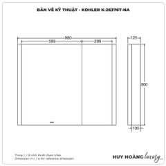 Tủ gương KOHLER K-26376T-NA