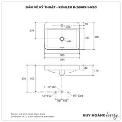 Lavabo đặt bàn KOHLER IVY KARAT K-2660X-1-NSG