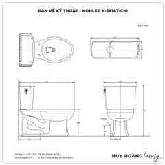 Bồn cầu KOHLER 2 khối K-3614T-C-0