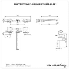 Vòi lavabo gắn tường KOHLER K-73067T-4
