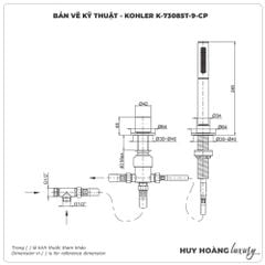 Vòi sen xả bồn tắm KOHLER K-73085T-9
