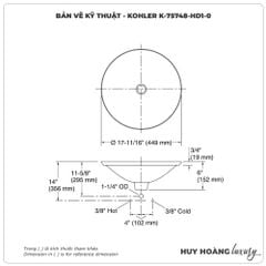 Lavabo đặt bàn KOHLER IVY KARAT K-75748-HD1-0