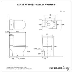 Bồn cầu KOHLER 2 khối K-76173K-0