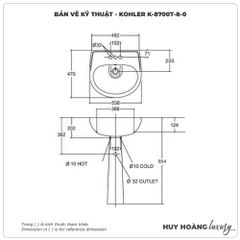 Lavabo treo tường KOHLER K-8700T-8-0