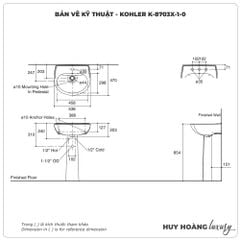 Lavabo treo tường KOHLER K-8703X-1-0