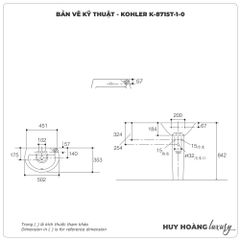 Lavabo treo tường KOHLER K-8715T-1-0