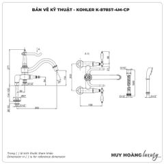 Vòi sen xả bồn tắm KOHLER K-8785T-4M-CP