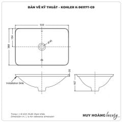 Lavabo đặt bàn KOHLER IVY KARAT K-96117T-0