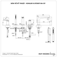 Vòi sen xả bồn tắm KOHLER K-97360T-B4-CP