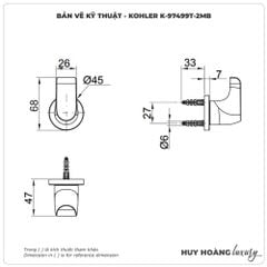 Móc treo khăn nhà tắm KOHLER K-97499T-2MB
