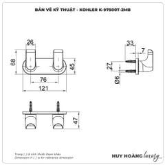 Móc treo khăn nhà tắm KOHLER K-97500T-2MB