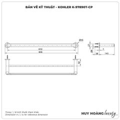 Thanh vắt khăn KOHLER K-97890T-CP