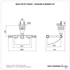 Lô đựng giấy vệ sinh KOHLER K-98108T-CP