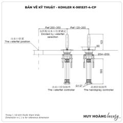 Tay chỉnh vòi xả bồn KOHLER K-98153T-4-CP