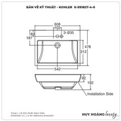 Lavabo đặt bàn KOHLER IVY KARAT K-99182T-4-0