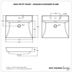 Lavabo đặt bàn KOHLER IVY KARAT K-EX21059T-8-HB1