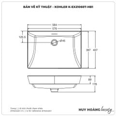 Lavabo đặt bàn KOHLER IVY KARAT K-EX21060T-HB1