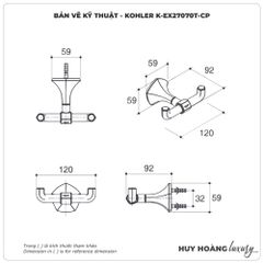 Móc treo khăn nhà tắm KOHLER K-EX27070T-CP