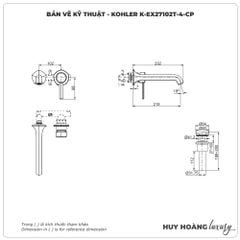 Vòi gắn tường KOHLER K-EX27102T-4-CP