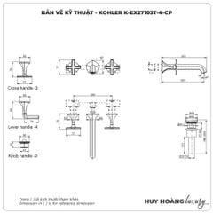 Vòi gắn tường KOHLER K-EX27103T-4-CP