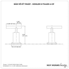 Vòi sen xả bồn tắm KOHLER K-T14429-4-CP