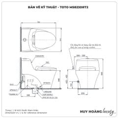 Bồn cầu 1 khối TOTO MS823DRT2 (Nắp TC393VS)