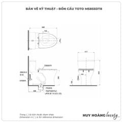 Bồn cầu 1 khối TOTO MS855DT8 (Nắp TC600VS)