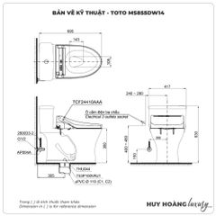 Bồn cầu thông minh TOTO MS855DW14