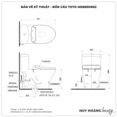 Bồn cầu nắp rửa cơ TOTO MS889DRE2