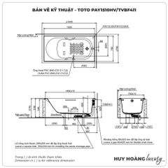Bồn tắm xây TOTO PAY1510HV/TVBF411 (1.5M)