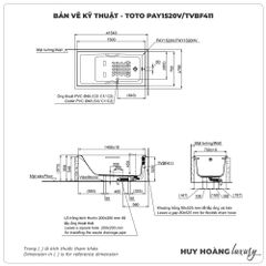 Bồn tắm xây TOTO PAY1520V/TVBF411 (1.5M)