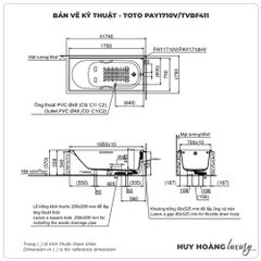 Bồn tắm xây TOTO PAY1710V/TVBF411 (1.7M)
