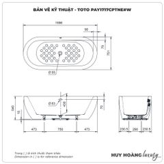 Bồn tắm đặt sàn TOTO PAY1717CPTNE#W nhựa