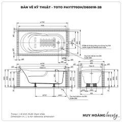 Bồn tắm xây TOTO PAY1770DH/DB501R-2B (1.7M)