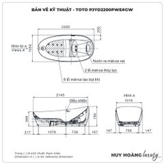 Bồn tắm đặt sàn massage TOTO PJYD2200PWE#GW