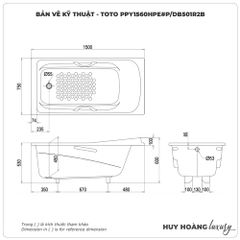 Bồn tắm xây TOTO PPY1560HPE#P/DB501R2B (1.5M)