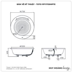 Bồn tắm xây TOTO PPY1720HPTE (1.7M)