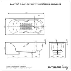 Bồn tắm xây ngọc trai TOTO PPY1750HPE/DB505R-3B/TVBF412 (1.7M)