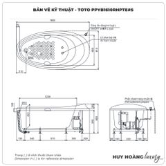Bồn tắm massage TOTO PPYB1610LHPTE#S ngọc trai