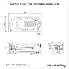 Bồn tắm massage TOTO PPYK1710ZLHPE#P/DB501R-2B ngọc trai