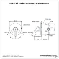 Van sen tắm âm tường TOTO TBG03303BA/TBN01001B