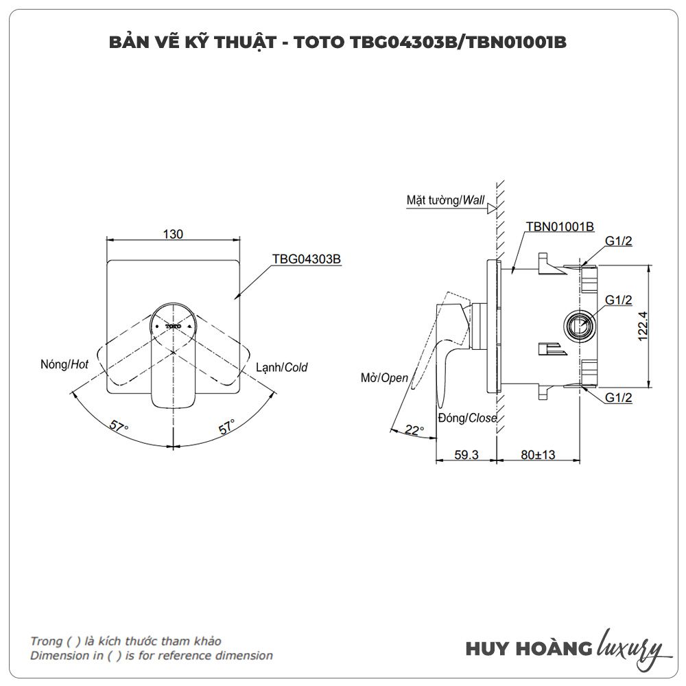 Van điều chỉnh nhiệt độ TOTO TBG04303B/TBN01001B– HUY HOÀNG LUXURY