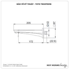 Vòi xả bồn TOTO TBG07001B âm tường