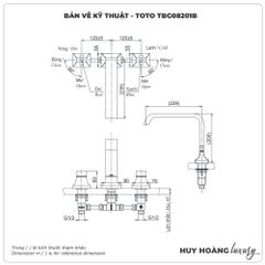 Vòi sen xả bồn tắm TOTO TBG08201B 3 lỗ