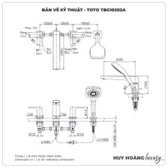Vòi sen xả bồn tắm TOTO TBG10202A 4 lỗ