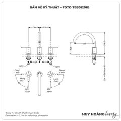 Vòi sen xả bồn tắm TOTO TBS01201BA 3 lỗ