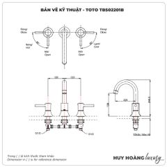 Vòi sen xả bồn tắm TOTO TBS02201BA 3 lỗ