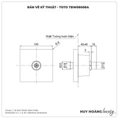 Đầu phun sen âm tường TOTO TBW08008A